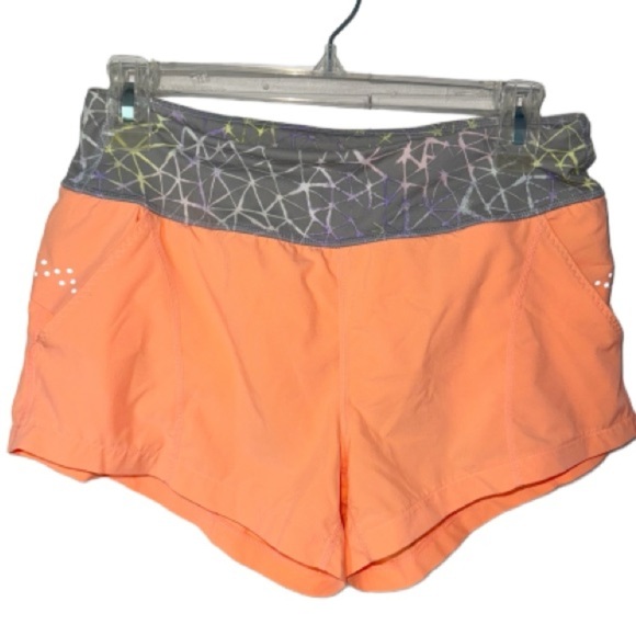 Zella Speedster Active Athletic Running Shorts Small Orange/Gray Brief Lining - Picture 2 of 13